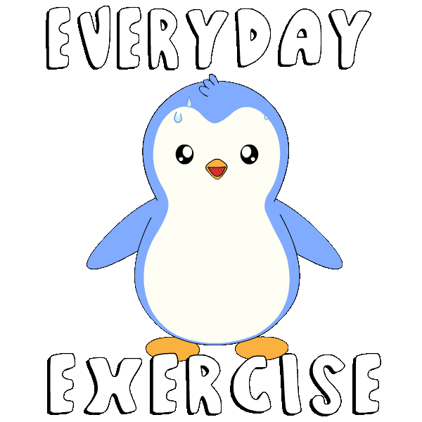 Gym Sweating Sticker by Pudgy Penguins
