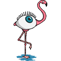 ventunodeiv pink flamingo occhio fenicottero Sticker