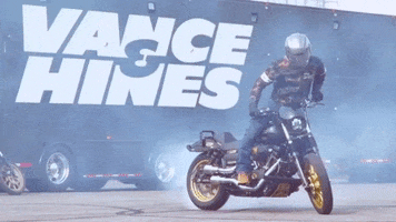 VanceandHines racing motorcycle moto burnout GIF