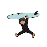 moriwmori surf longboard wetsuit moriw Sticker