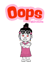 My Bad Oops Sticker by Zhotcita