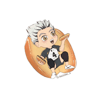 ansoen_b bread haikyuu hot dog bokuto Sticker