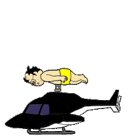 Man Helicopter Sticker