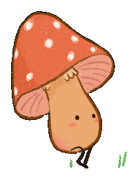 Run Mushroom Sticker by Ilaria Lazzarotto