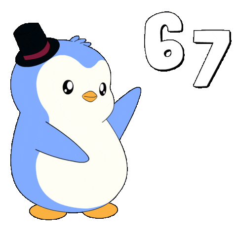 6 7 Penguin Sticker by Pudgy Penguins