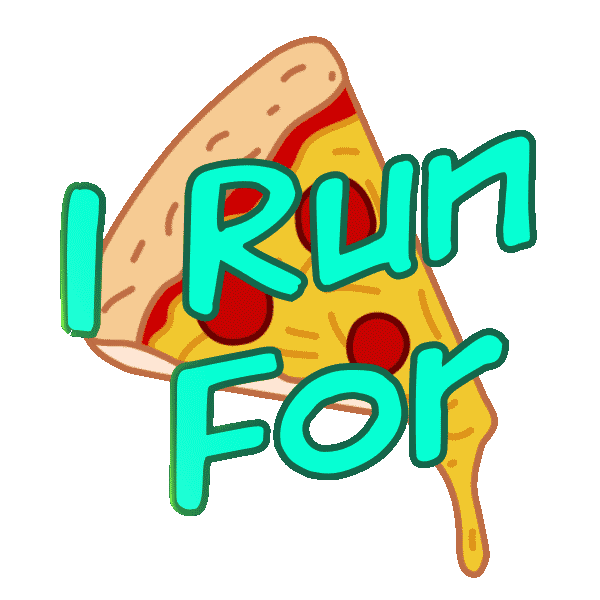 NATHANSports beer pizza running run Sticker