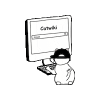 Yudesign cat design work office Sticker