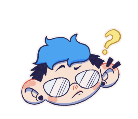 OnlyaStupid giphyupload confused confusion blue hair Sticker