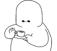 Hot Coffee Eating Sticker