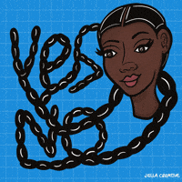 Long Hair Yes GIF by JellaCreative