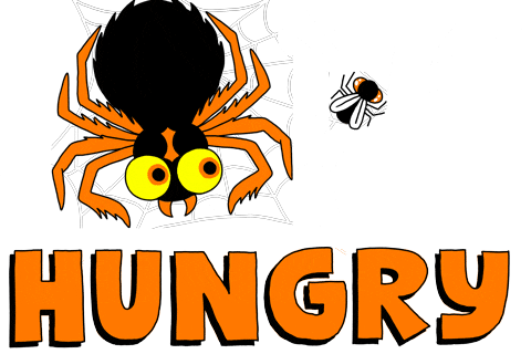 hungry spider STICKER by Studios Stickers