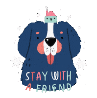 annailustracion dog home friend coronavirus Sticker