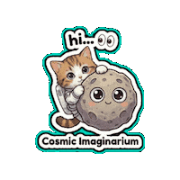CosmicImaginarium hi adorable cat waving cat cat hello Sticker