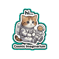 CosmicImaginarium hi adorable cat waving cat cat hello Sticker