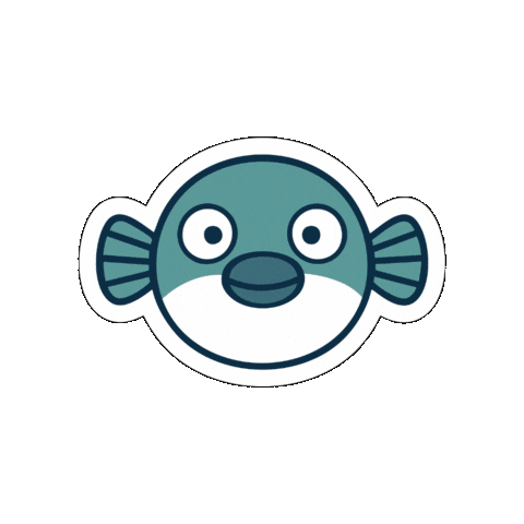 Pufferfish Sticker by Viktoria Urbanek