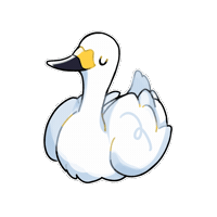 Firuo_drawingbirds bird 天鵝 whooper swan cygnus cygnus Sticker