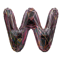 dinaaaaaah 3d trippy letter w Sticker