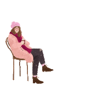 Hot Cocoa Girl Sticker by Lara Paulussen