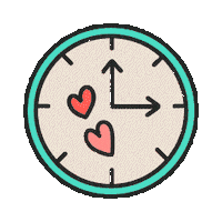 biloba love heart clock amour Sticker