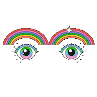 Wide Eyed Rainbow Sticker by Nicole Ginelli