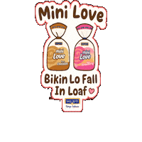 SARIROTIROTINYAINDONESIA roti sarapan mini love sari roti Sticker