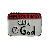 pinnedpins hello god tag child Sticker