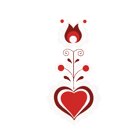 Heart Flowers Sticker