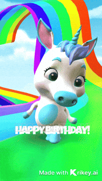 Happy Birthday Unicorn GIF by TeamKrikey
