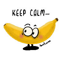 Anita_Ilustra cartoon eyes relax banana Sticker