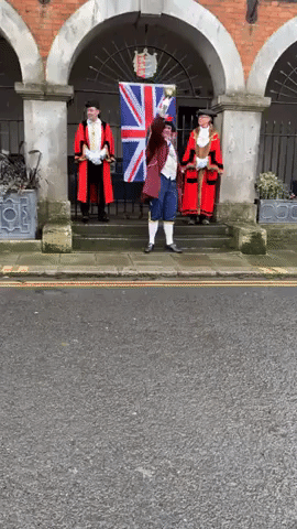 Town Crier in East Sussex Proclaims Queen's Platinum Jubilee