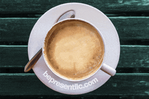 bepresentevents logo coffee latte latte art GIF