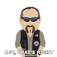 Biker Thats Right Sticker by South Park