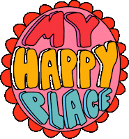 Happy Place Sticker by Poppy Deyes