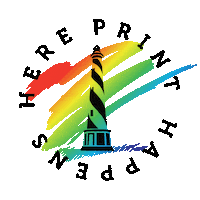 Print Happens Here Sticker by hatteras