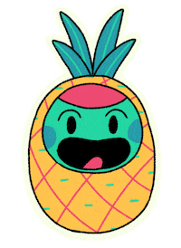 diperedo happy fruit screaming pinneaple Sticker
