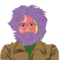 Grateful Dead Jerry Sticker by mackelangelo