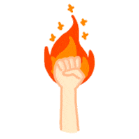 Fire Hand Sticker by Vichka