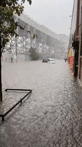 Cars Submerged in Brooklyn as Floods Paralyze Parts of New York City