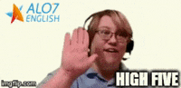 high five total physical response GIF by ALO7.com