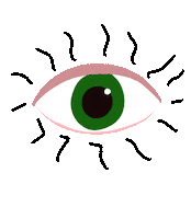 chicapeto green eye olho preguica Sticker