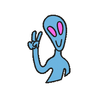 maevechocolate space peace alien peace out Sticker
