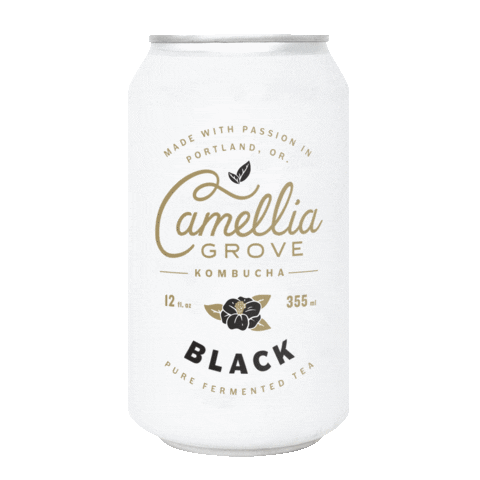 camelliagrovekombucha kombucha booch blacktea fermentedtea Sticker