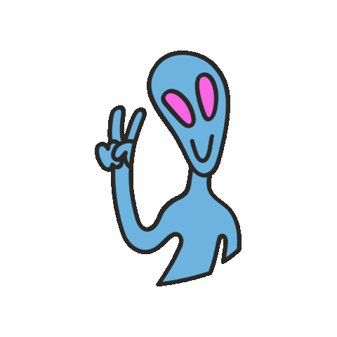 maevechocolate giphygifmaker space peace alien Sticker