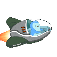 To The Moon Space Sticker by Pudgy Penguins