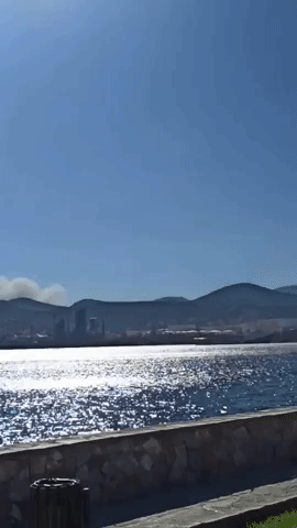 Dozens of Firefighters Battle Flames West of Athens
