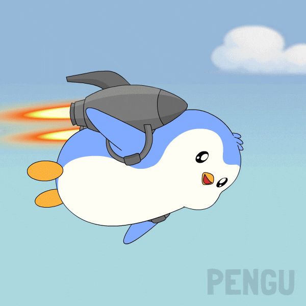 Flying On My Way GIF by Pudgy Penguins