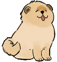Happy Chow Chow Sticker by Sticky Brain Studios
