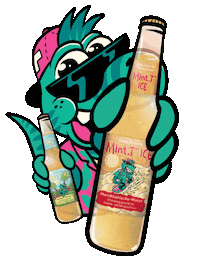 Cheers Dinosaur Sticker by Mint-T Studio