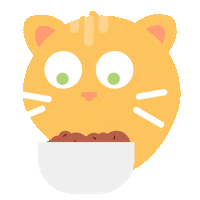 Cat Eating Sticker by YLLW