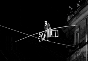 federico fellini tightrope walker GIF by Maudit